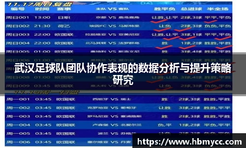 武汉足球队团队协作表现的数据分析与提升策略研究